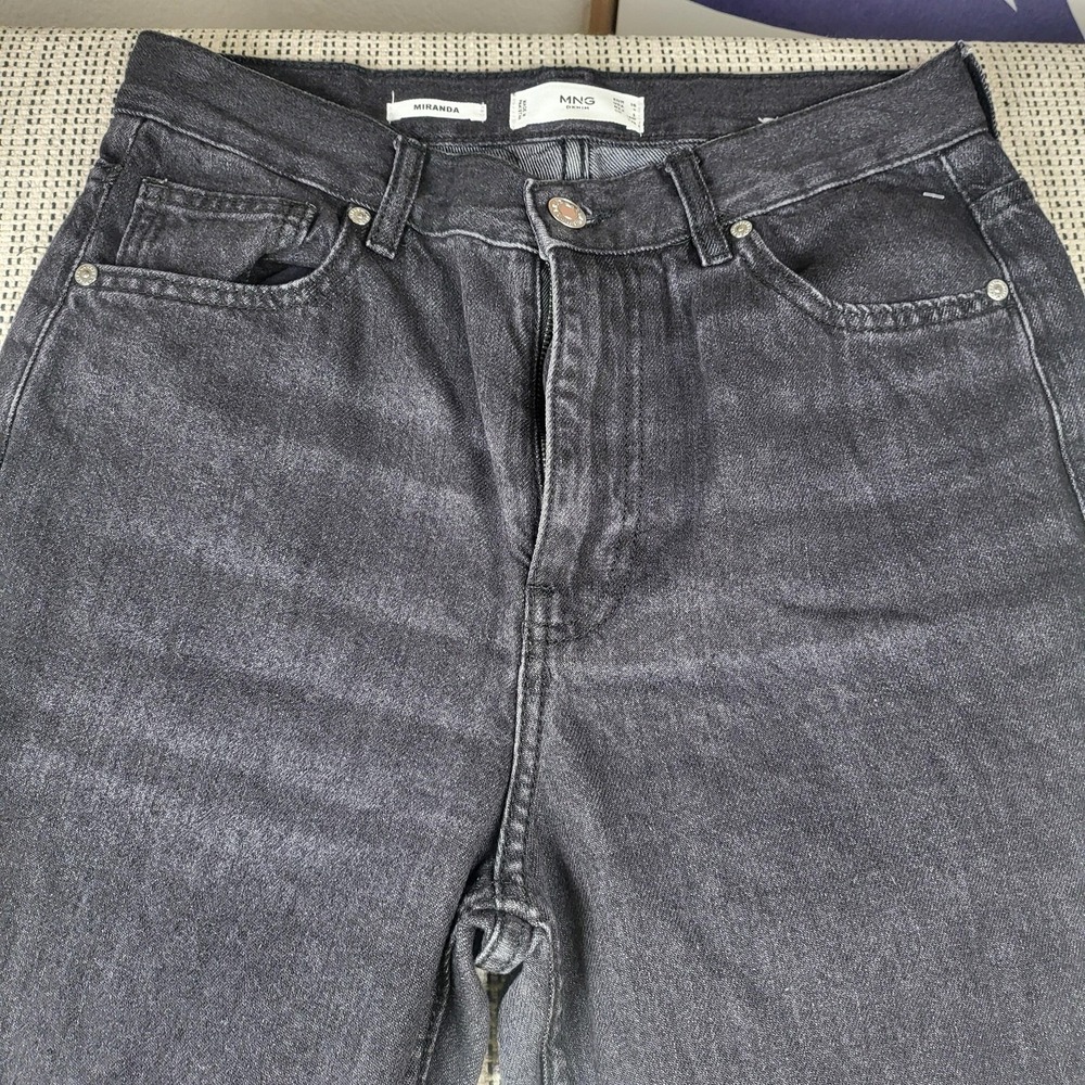 MNG Miranda Jeans Womens 4 Gray Charcoal Wash Straight‎ Denim Regular Fit